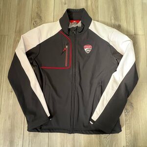 Ducati Corse Motorcycle Windproof Jacket Black White Mens XL